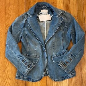 Anthropologie Dear John Minah Light Denim Blazer Jacket Size SMALL